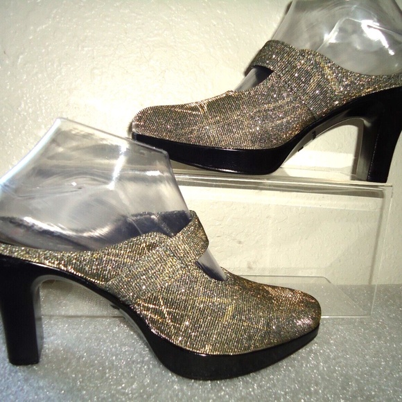 Co Cos Made in Corea 84D 250mm Women's Heel Glitter Selver Sandals Size-8/38 - Picture 2 of 13